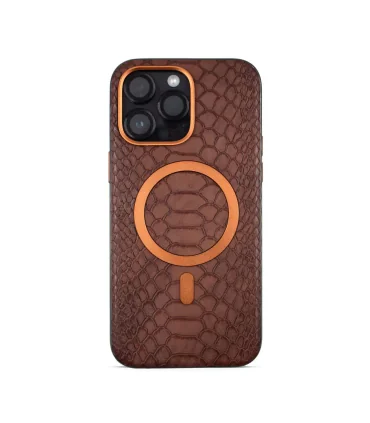 قاب چرمی مگسیف دار مک کوی ایفون 12 پرو مکس LEATHER MAGSAFE SNAKESKIN CASE MACCOY IPHONE 12 PRO MAX|مناسب ایفون 12 پرو مکس چرم با کیفیت مقاوم در برابر ضربه مگسیف قوی برند اورجینال مک کوی