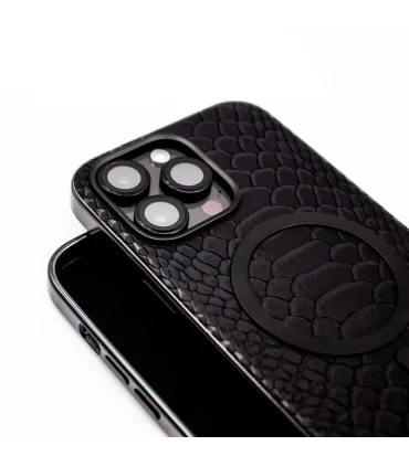 قاب چرمی مگسیف دار مک کوی ایفون 12 پرو مکس LEATHER MAGSAFE SNAKESKIN CASE MACCOY IPHONE 12 PRO MAX|مناسب ایفون 12 پرو مکس چرم با کیفیت مقاوم در برابر ضربه مگسیف قوی برند اورجینال مک کوی