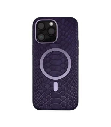 قاب چرمی مگسیف دار مک کوی ایفون 14 پرو LEATHER MAGSAFE SNAKESKIN CASE MACCOY IPHONE 14 PRO|مناسب ایفون 14 پرو چرم با کیفیت مقاوم در برابر ضربه مگسیف قوی برند اورجینال مک کوی
