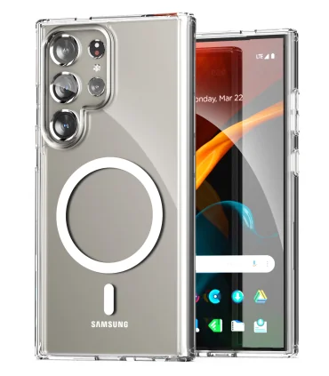 قاب مگسیف دار یونیک اس 22 اولترا Case magsafe Unique S22 ultra| مناسب گلکسی اس 22 اولترا شفاف مگسیف قوی کیفیت بالا 