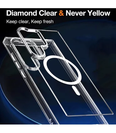 قاب مگسیف دار یونیک اس 22 اولترا Case magsafe Unique S22 ultra| مناسب گلکسی اس 22 اولترا شفاف مگسیف قوی کیفیت بالا 