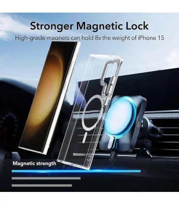 قاب مگسیف دار یونیک اس 22 اولترا Case magsafe Unique S22 ultra| مناسب گلکسی اس 22 اولترا شفاف مگسیف قوی کیفیت بالا 