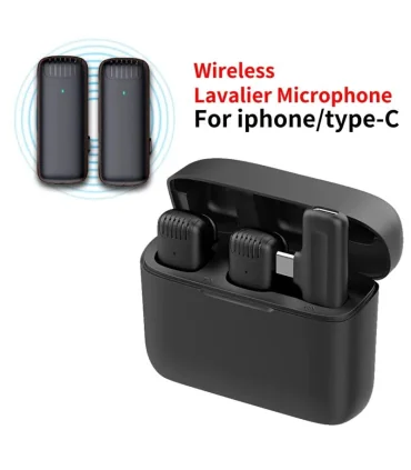 میکروفون بی سیم 2 عددی مخصوص تایپ سی Pack 2 Wireless Microphones with for TYPE-C| میکروفون بی سیم 2 عددی مخصوص تایپ سی Pack 2 Wireless Microphones with for TYPE-Cمناسب گوشی های تایپ سی 2 عدد فرستنده (میکروفون) 1عدد گیرنده همراه کیس محافظ کیفیت خوب دارای نویز کنسلینگ 