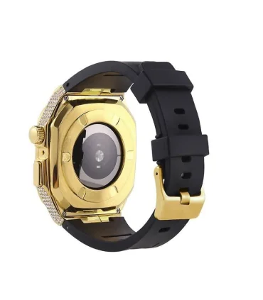 بند کاور سوارسکی نگین دار اپل واچ 44/45 ملیمتری Band Case LUXURY Apple Watch 44-45mm| مناسب اپل واچ 44/45 میلیمتری سوارسکی نگین دار رنگ بندی زیبا بدنه فلزی بند سیلیکونی کیفیت عالی3 نگین ثابت محافظت کامل ازاپل واچ 