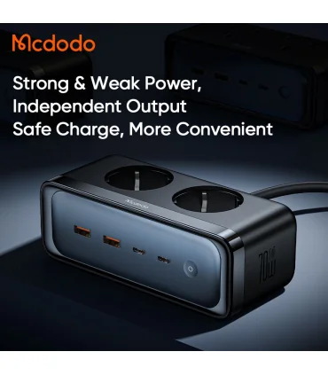 شارژر و چند راهی 70 وات مک دودو مدل MCDODO GaN CH-461| شارژر و چند راهی 70 وات مک دودو مدل MCDODO GaN CH-461 شارژر و چند راهی 2 خروجی پریز 2 خروجی USB 2 خروجی تایپ سی تکنولوژی گن 70 وات برند اورجینال مک دودو 