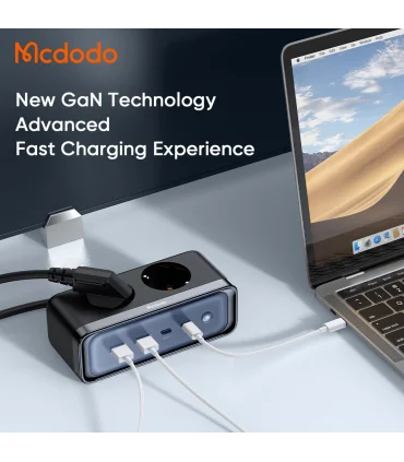 شارژر و چند راهی 70 وات مک دودو مدل MCDODO GaN CH-461| شارژر و چند راهی 70 وات مک دودو مدل MCDODO GaN CH-461 شارژر و چند راهی 2 خروجی پریز 2 خروجی USB 2 خروجی تایپ سی تکنولوژی گن 70 وات برند اورجینال مک دودو 