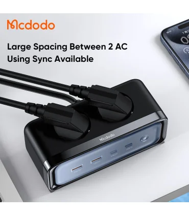 شارژر و چند راهی 70 وات مک دودو مدل MCDODO GaN CH-461| شارژر و چند راهی 70 وات مک دودو مدل MCDODO GaN CH-461 شارژر و چند راهی 2 خروجی پریز 2 خروجی USB 2 خروجی تایپ سی تکنولوژی گن 70 وات برند اورجینال مک دودو 