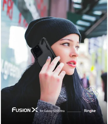قاب فشن ایکس برند رینکی گلگسی اس 20 اولترا Ringke Fusion-X Samsung Galaxy S20 Ultra|مناسب گلگسی اس 20 اولترا مقاوم در برابر ضربه طراحی خاص برند اورجینال رینکی