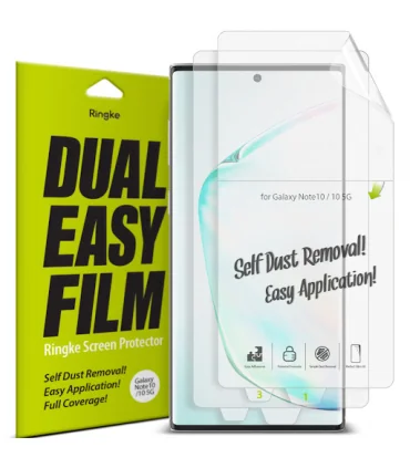 برچسب صفحه برند رینکی گلگسی نوت 10 پلاس Ringke dual easy wing film designed for galaxy note 10 PLUS|برچسب صفحه برند رینکی گلگسی نوت 10 پلاس Ringke dual easy wing film designed for galaxy note 10 PLUSمناسب گلگسی نوت 10 پلاس پک 2 عددی نصب اسان کیفیت عالی برند اورجینال رینکی 