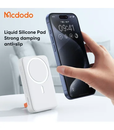 پاوربانک مگسیف دار مک دودو 10 هزار میلی امپر MCDODO MC-510| &nbsp;پاوربانک مگسیف دار&nbsp;مک دودو 10 هزار میلی امپر MCDODO MC-510 پاوربانک مک سیف دار 10 هزار میلی امپر 2 رنگ سفید و مشکی 10 وات کابلی کیفیت ساخت بالا برند اورجینال مک دودو