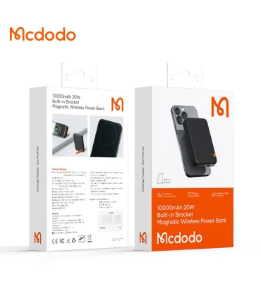 پاوربانک مگسیف دار مک دودو 10 هزار میلی امپر MCDODO MC-510| &nbsp;پاوربانک مگسیف دار&nbsp;مک دودو 10 هزار میلی امپر MCDODO MC-510 پاوربانک مک سیف دار 10 هزار میلی امپر 2 رنگ سفید و مشکی 10 وات کابلی کیفیت ساخت بالا برند اورجینال مک دودو