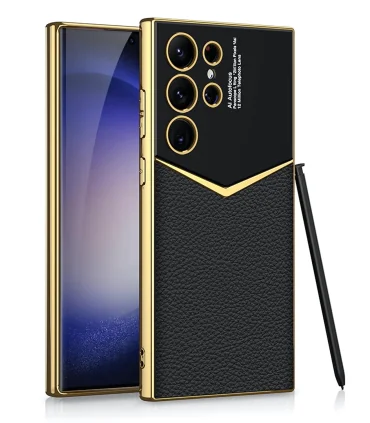 قاب لاکچری چرم لوکس برند جی کی کی گلگسی اس 24 اولترا Case Gkk LUX S24 ultar|قاب لاکچری چرم لوکس برند جی کی کی  گلگسی اس 24 اولترا Case Gkk LUX S24 ultarمناسب  گلگسی اس 24 اولترا طراحی فوق العاده زیبا دارای محافظ لنز ساخته شده از چرم مصنوعی ، کریستال براق و tpu مناسب افراد خاص پسند برند اورجینال جی کی کی 