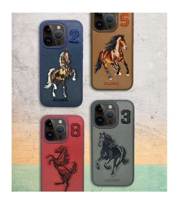 قاب ایفون 15 پرو مکس چرمی پولو مدل Santa Barbara Case iPhone 15 Pro Max Polo BORIS|قاب چرمی پولو مخصوص ایفون 15 پرومکسقاب پولو&nbsp; ایفون 15 پرومکس BORIS برند اورجینال پولو کیفیت ساخت بالا طراحی فوق العاده دوخته شده طرح اسب رنگ زیبا ساخت شرکت سانتاباربارا 
