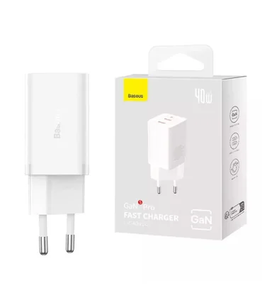 شارژر 40 وات دو پورت بیسوس GaN5 Pro Fast Charger CCGP180