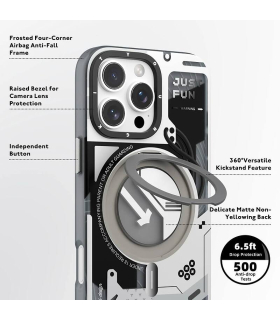 قاب یانگ کیت ایفون 16 پرو Youngkit Cyberpunk 360 rotation Ring Stand wh11 Iphone 16 Pro