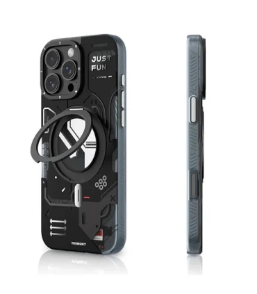 قاب یانگ کیت ایفون 16 پرو Youngkit Cyberpunk 360 rotation Ring Stand Iphone 16 Pro