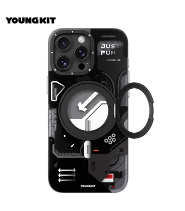 قاب یانگ کیت ایفون 16 پرو Youngkit Cyberpunk 360 rotation Ring Stand Iphone 16 Pro