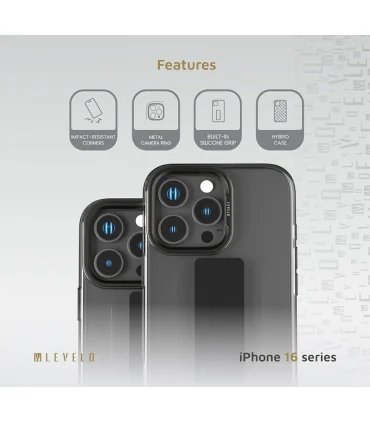 قاب لولو ایفون 16 پرومکس Levelo Graphia Silicone Grip Iphone 16Pro Max