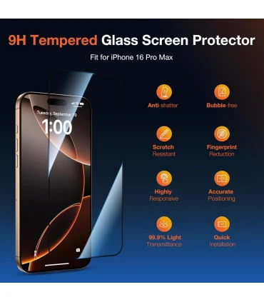 گلس قالب نصب اسان کوزوم ایفون 16 پرو KUZOOM PROTECT IP16 PRO