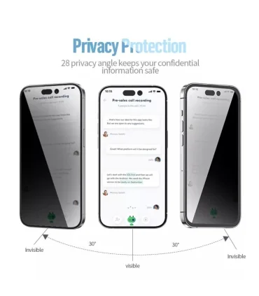 گلس پرایویسی بلو ایفون 14 پرومکس Blueo HD Privacy Tempered Glass Iphone 14 Pro Max