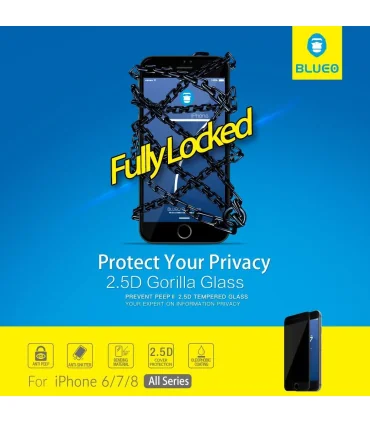 گلس پرایویسی بلو ایفون 7پلاس / 8 پلاس Glass 3Anti-Peep Protect Privacy BLUEO Iphone 7plus/8plus
