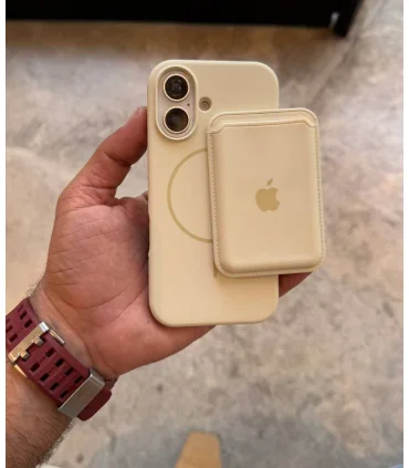 قاب سیلیکونی مگسیف دار ایفون 16 پرومکس همراه با جاکارتی Case Silicon Mag Iphone 16 Pro Max