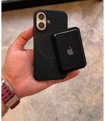 قاب سیلیکونی مگسیف دار ایفون 16 پرومکس همراه با جاکارتی Case Silicon Mag Iphone 16 Pro Max