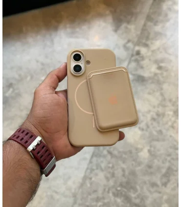 قاب سیلیکونی مگسیف دار ایفون 16 پرومکس همراه با جاکارتی Case Silicon Mag Iphone 16 Pro Max