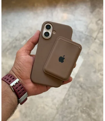 قاب سیلیکونی مگسیف دار ایفون 16 پرومکس همراه با جاکارتی Case Silicon Mag Iphone 16 Pro Max