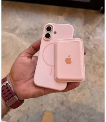 قاب سیلیکونی مگسیف دار ایفون 16 پرومکس همراه با جاکارتی Case Silicon Mag Iphone 16 Pro Max