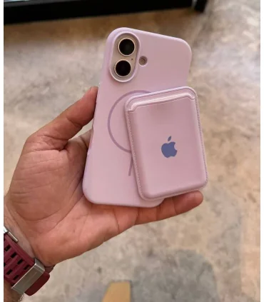 قاب سیلیکونی مگسیف دار ایفون 16 پرومکس همراه با جاکارتی Case Silicon Mag Iphone 16 Pro Max