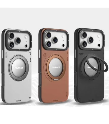 قاب یانگ کیت ایفون 17 پرومکس Youngkit Leather 360 Rotation Ring Stand Iphone 17 Pro Max