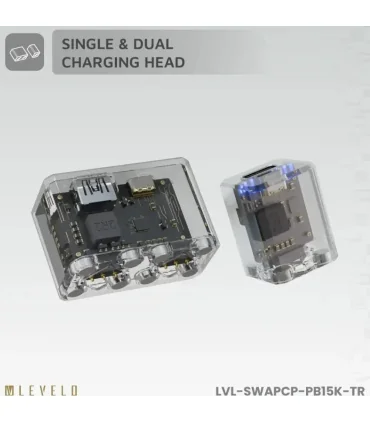 پاوربانک 15000 میلی آمپر به همراه لوازم جانبی لِولو مدل LEVELO SWAPCELL PRO LVL-SWAPCP-PB15K-TR