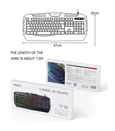 کیبورد گیمینگ یسیدو Yesido KB21 Gaming Keyboard