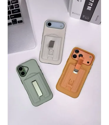 قاب مگنتی هولدردار ایفون Iphone 17 Pro به همراه جاکارتی مگ سیف و استند فلزی