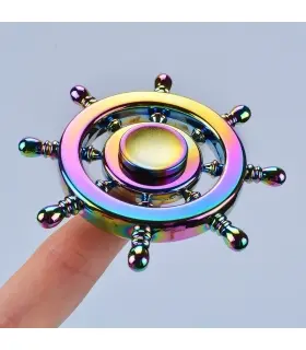 اسپینر فلزی سکان کشتی رنگین کمانی Fidget Spinner Metal Rainbow Steering The Ship