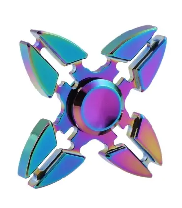اسپینر فلزی چهار پر دراگون طرح دار رنگین کمانی Fidget Spinner Metal Rainbow
