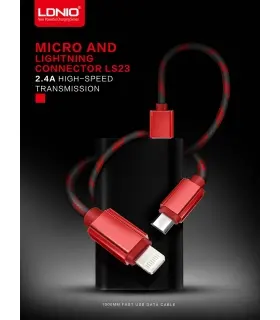 کابل کنفی ایفون لایتنینگ الدینیو LDNIO LS23 فست شارژ